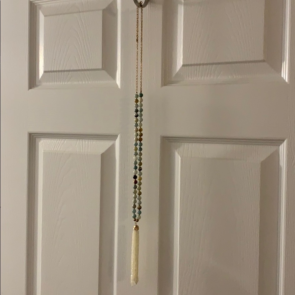 beaded, sparkle tassel necklace